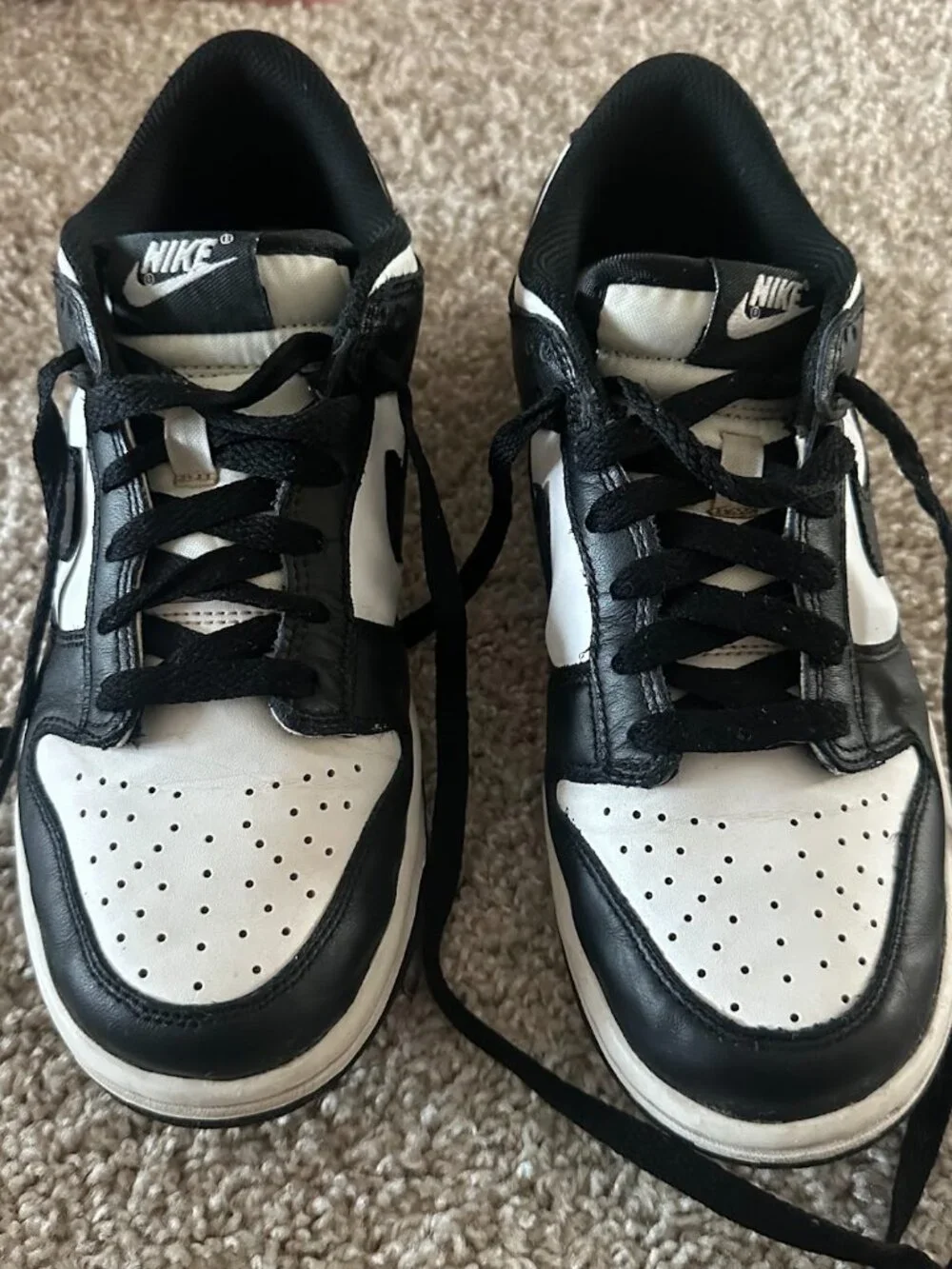 Nike Dunk Low Panda Black White Big Kids Youth Size 6.5
